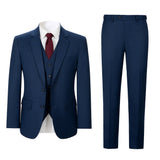 Men Slim Fit Plaid 3 pcs Suit Jacket Vest Pants