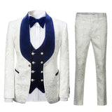 Men's Paisley Jacquard Tuxedo One Button Shawl Lapel 3 Piece Suit