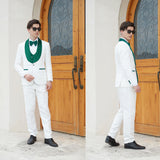 Men's Paisley Jacquard Tuxedo One Button Shawl Lapel 3 Piece Suit