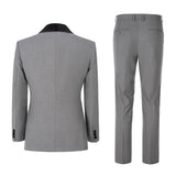 Men's Slim Fit Tuxedo Shiny velvet shawl collar 3 Piece Suit Party Wedding Jacket Vest Pants &Bow tie Set