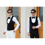 Men's Slim Fit Tuxedo Shiny velvet shawl collar 3 Piece Suit Party Wedding Jacket Vest Pants &Bow tie Set