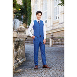 Men Slim Fit Plaid 3 pcs Suit Jacket Vest Pants