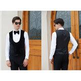 Men's Slim Fit Tuxedo Shiny velvet shawl collar 3 Piece Suit Party Wedding Jacket Vest Pants &Bow tie Set