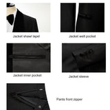Men's Slim Fit Tuxedo Shiny velvet shawl collar 3 Piece Suit Party Wedding Jacket Vest Pants &Bow tie Set