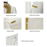 Men's Paisley Jacquard Tuxedo One Button Shawl Lapel 3 Piece Suit