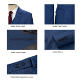 Men Slim Fit Plaid 3 pcs Suit Jacket Vest Pants