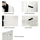 Men's Slim Fit Tuxedo Shiny velvet shawl collar 3 Piece Suit Party Wedding Jacket Vest Pants &Bow tie Set