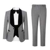 Men's Slim Fit Tuxedo Shiny velvet shawl collar 3 Piece Suit Party Wedding Jacket Vest Pants &Bow tie Set