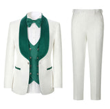 Men's Paisley Jacquard Tuxedo One Button Shawl Lapel 3 Piece Suit