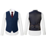 Men Slim Fit Plaid 3 pcs Suit Jacket Vest Pants