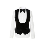 Men's Slim Fit Tuxedo Shiny velvet shawl collar 3 Piece Suit Party Wedding Jacket Vest Pants &Bow tie Set