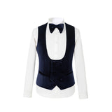Men's Slim Fit Tuxedo Shiny velvet shawl collar 3 Piece Suit Party Wedding Jacket Vest Pants &Bow tie Set