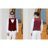 Men's Paisley Jacquard Tuxedo One Button Shawl Lapel 3 Piece Suit