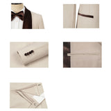 Men's Slim Fit Tuxedo Shiny velvet shawl collar 3 Piece Suit Party Wedding Jacket Vest Pants &Bow tie Set
