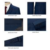 Men Slim Fit Plaid 3 pcs Suit Jacket Vest Pants