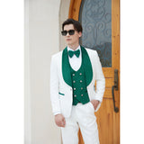 Men's Paisley Jacquard Tuxedo One Button Shawl Lapel 3 Piece Suit